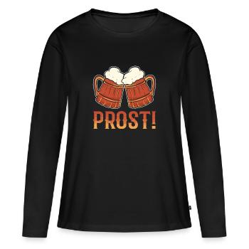 Bretzel bravo - T-shirt manches longues Premium bio Femme - noir - Devant - Julia (174cm)