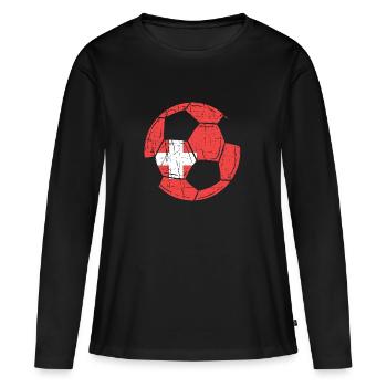 Suisse Suisse Suisse Allemande - T-shirt manches longues Premium bio Femme - noir - Devant - Julia (174cm)