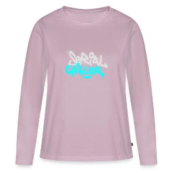 Série Chiller - T-shirt manches longues Premium bio Femme - rose poudré - Devant - Julia (174cm)