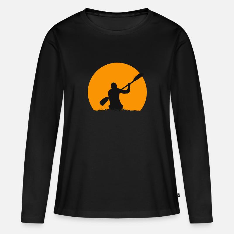 Paddeln - Frauen Premium Bio Langarmshirt - Schwarz