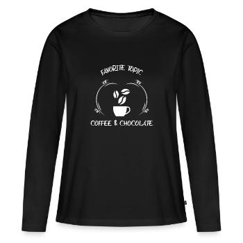 Café, expresso, café et chocolat - T-shirt manches longues Premium bio Femme - noir - Devant - Julia (174cm)