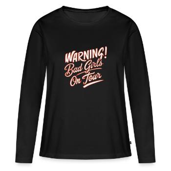 Girls on Tour Attention Women on Tour - Women's Premium Organic Long Sleeve Shirt - black - Front - Julia (174cm)
