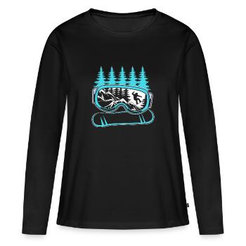 Snowboard Snowboard Vacances snowboard Snowboarders - T-shirt manches longues Premium bio Femme - noir - Devant - Julia (174cm)