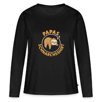 Vaterschaft PAPAS SCHNARCHSSHIRT LUSTIG - Frauen Premium Bio Langarmshirt - Schwarz - Vorne - Julia (174cm)