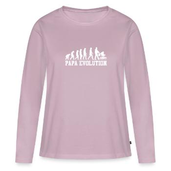 Zukünftiger Vater PAPA EVOLUTION Lustiges - Frauen Premium Bio Langarmshirt - Altrosa - Vorne - Julia (174cm)