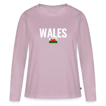 Wales Walisische Flagge Waliser - Frauen Premium Bio Langarmshirt - Altrosa - Vorne - Julia (174cm)
