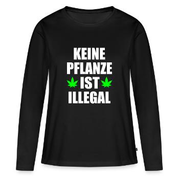 keine pflanze ist illegal - Frauen Premium Bio Langarmshirt - Schwarz - Vorne - Julia (174cm)