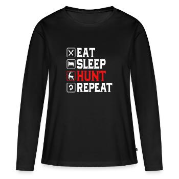 Jäger Jagen - Frauen Premium Bio Langarmshirt - Schwarz - Vorne - Julia (174cm)
