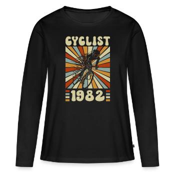Cyclist born in 1982 40 years anniversary - Women's Premium Organic Long Sleeve Shirt - black - Front - Julia (174cm)