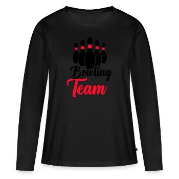 Équipe de bowling - T-shirt manches longues Premium bio Femme - noir - Devant - Julia (174cm)