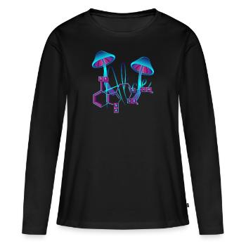 Trash Asset - Alice [violette] - T-shirt manches longues Premium bio Femme - noir - Devant - Julia (174cm)