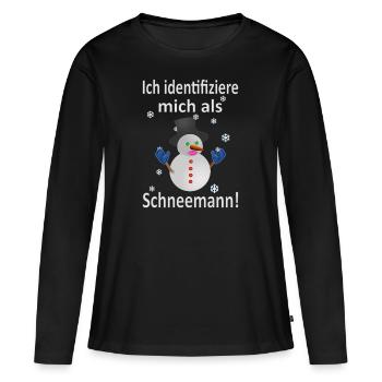Schneemann Identität - Vers.1 - Frauen Premium Bio Langarmshirt - Schwarz - Vorne - Julia (174cm)
