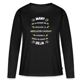 Oma, Bestes Muttertagsgeschenk - Frauen Premium Bio Langarmshirt - Schwarz - Vorne - Julia (174cm)