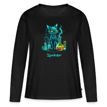 Zyankater - Frauen Premium Bio Langarmshirt - Schwarz - Vorne - Julia (174cm)