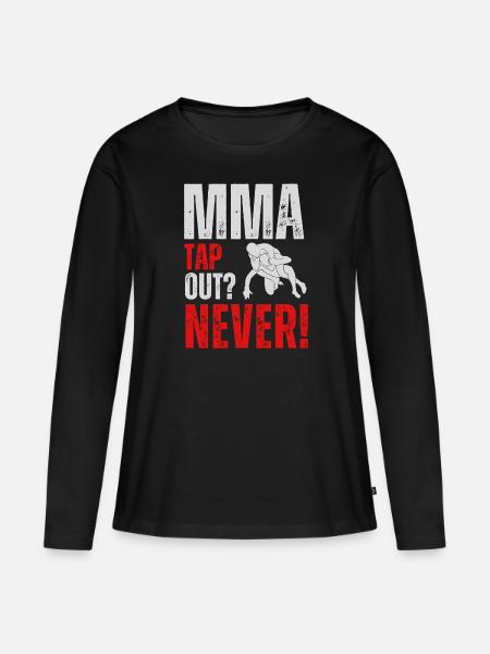 MMA Tap out? Never! - Frauen Premium Bio Langarmshirt - Schwarz