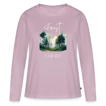 Forest is for rest Naturliebhaber Wald Spruch - Women's Premium Organic Long Sleeve Shirt - dusky pink - Front - Julia (174cm)