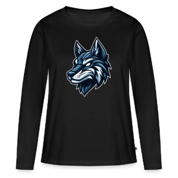 Loup lisse - T-shirt manches longues Premium bio Femme - noir - Devant - Julia (174cm)