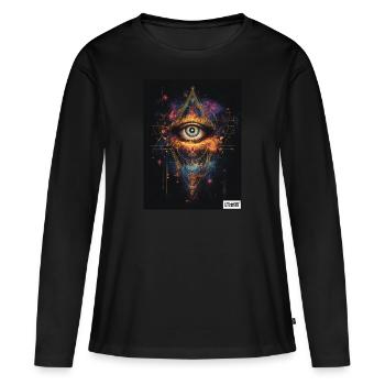 Le troisième œil - T-shirt manches longues Premium bio Femme - noir - Devant - Julia (174cm)