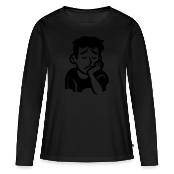 fatigue - T-shirt manches longues Premium bio Femme - noir - Devant - Julia (174cm)