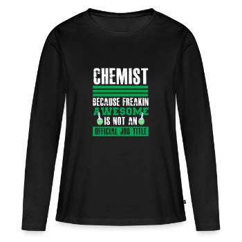 chimiste - T-shirt manches longues Premium bio Femme - noir - Devant - Julia (174cm)