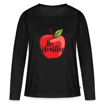 santé - T-shirt manches longues Premium bio Femme - noir - Devant - Julia (174cm)