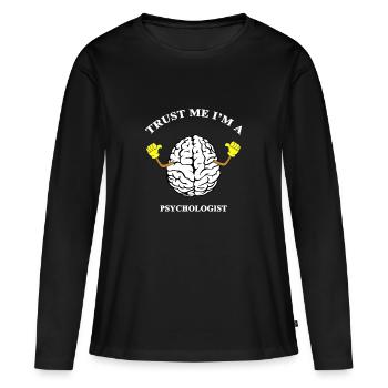 Psychologie cerveau force mentale - T-shirt manches longues Premium bio Femme - noir - Devant - Julia (174cm)