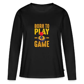 Gaming - T-shirt manches longues Premium bio Femme - noir - Devant - Julia (174cm)