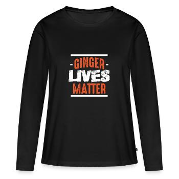 Comptez la vie de gingembre - T-shirt manches longues Premium bio Femme - noir - Devant - Julia (174cm)