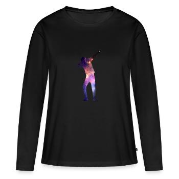 Dab galaxy - T-shirt manches longues Premium bio Femme - noir - Devant - Julia (174cm)