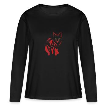 renard roux - T-shirt manches longues Premium bio Femme - noir - Devant - Julia (174cm)