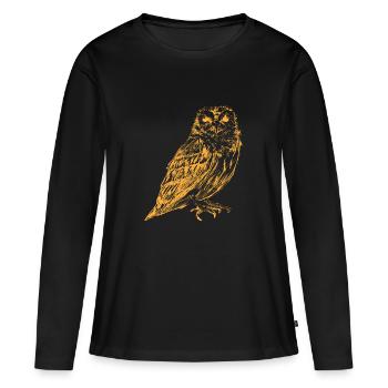 yellow owl - Women's Premium Organic Long Sleeve Shirt - black - Front - Julia (174cm)