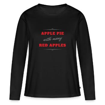 apple pie red apple - Women's Premium Organic Long Sleeve Shirt - black - Front - Julia (174cm)