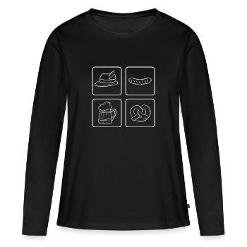 bretzel - T-shirt manches longues Premium bio Femme - noir - Devant - Julia (174cm)