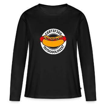 Hot Dog Snack - Women's Premium Organic Long Sleeve Shirt - black - Front - Julia (174cm)