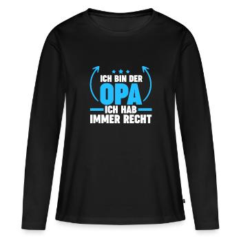 Opa Großvater Großväter Geschenk - Frauen Premium Bio Langarmshirt - Schwarz - Vorne - Julia (174cm)