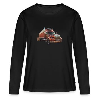 Camion - T-shirt manches longues Premium bio Femme - noir - Devant - Julia (174cm)