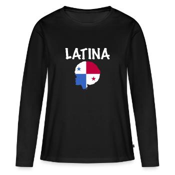 Afro Latina - T-shirt manches longues Premium bio Femme - noir - Devant - Julia (174cm)