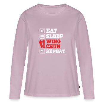 Wing Chun - T-shirt manches longues Premium bio Femme - rose poudré - Devant - Julia (174cm)
