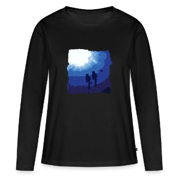 Plongeurs Plongée Sous l’eau Cadeau - T-shirt manches longues Premium bio Femme - noir - Devant - Julia (174cm)