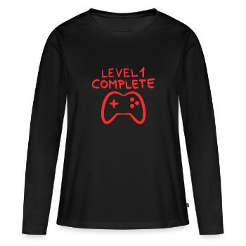 Console de jeu d'un an - T-shirt manches longues Premium bio Femme - noir - Devant - Julia (174cm)