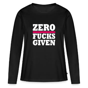 Zero fucks given - T-shirt manches longues Premium bio Femme - noir - Devant - Julia (174cm)
