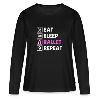 Danseuse de ballet - T-shirt manches longues Premium bio Femme - noir - Devant - Julia (174cm)