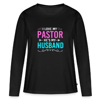 Pasteur - T-shirt manches longues Premium bio Femme - noir - Devant - Julia (174cm)