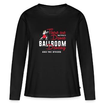 Valse Danse de couple - T-shirt manches longues Premium bio Femme - noir - Devant - Julia (174cm)