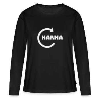 KARMA will return - Women's Premium Organic Long Sleeve Shirt - black - Front - Julia (174cm)
