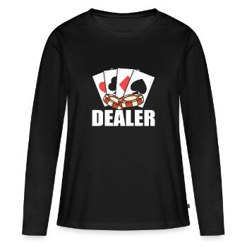 Blackjack Black Jack - T-shirt manches longues Premium bio Femme - noir - Devant - Julia (174cm)