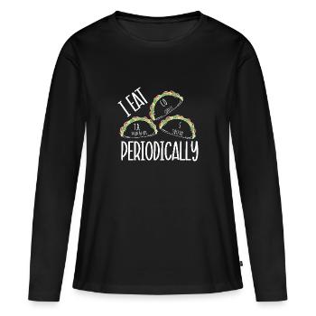 Tableau périodique - T-shirt manches longues Premium bio Femme - noir - Devant - Julia (174cm)