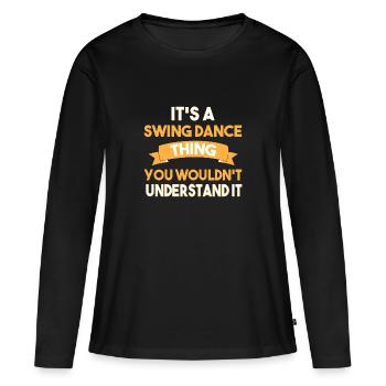 Swing Swing-Musik - Frauen Premium Bio Langarmshirt - Schwarz - Vorne - Julia (174cm)