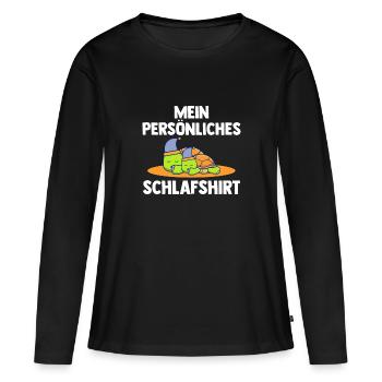Schlafshirt Schildkröte Schlafanzug Geschenk - Frauen Premium Bio Langarmshirt - Schwarz - Vorne - Julia (174cm)