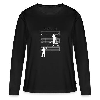 Sound Of Silence Notenblatt ohne Noten mit Malern - Frauen Premium Bio Langarmshirt - Schwarz - Vorne - Julia (174cm)